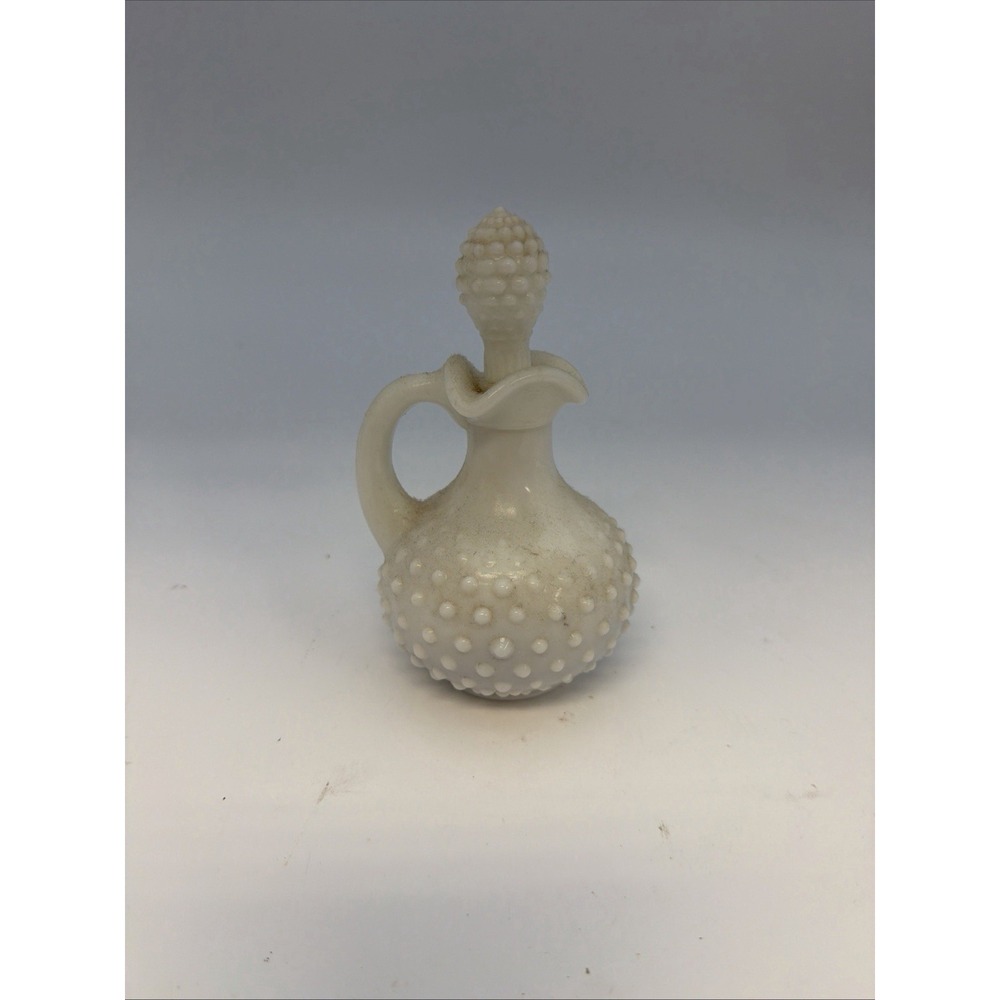 Vintage Westmoreland Milk Glass English Hobnail Cruet with Stopper Avon